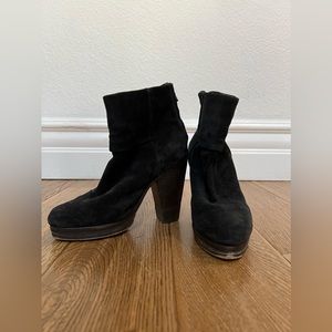 Rag And Bone Newbury Black Suede Heeled Ankle Bootie - Size 35 (US 5)